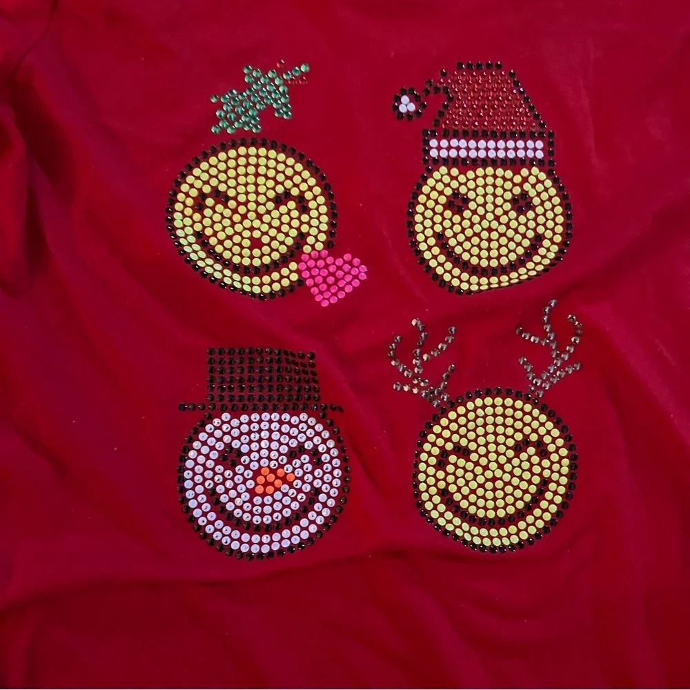 Justice girls Christmas emoji snowman 2 two piece pajamas Sz 14 pants LS